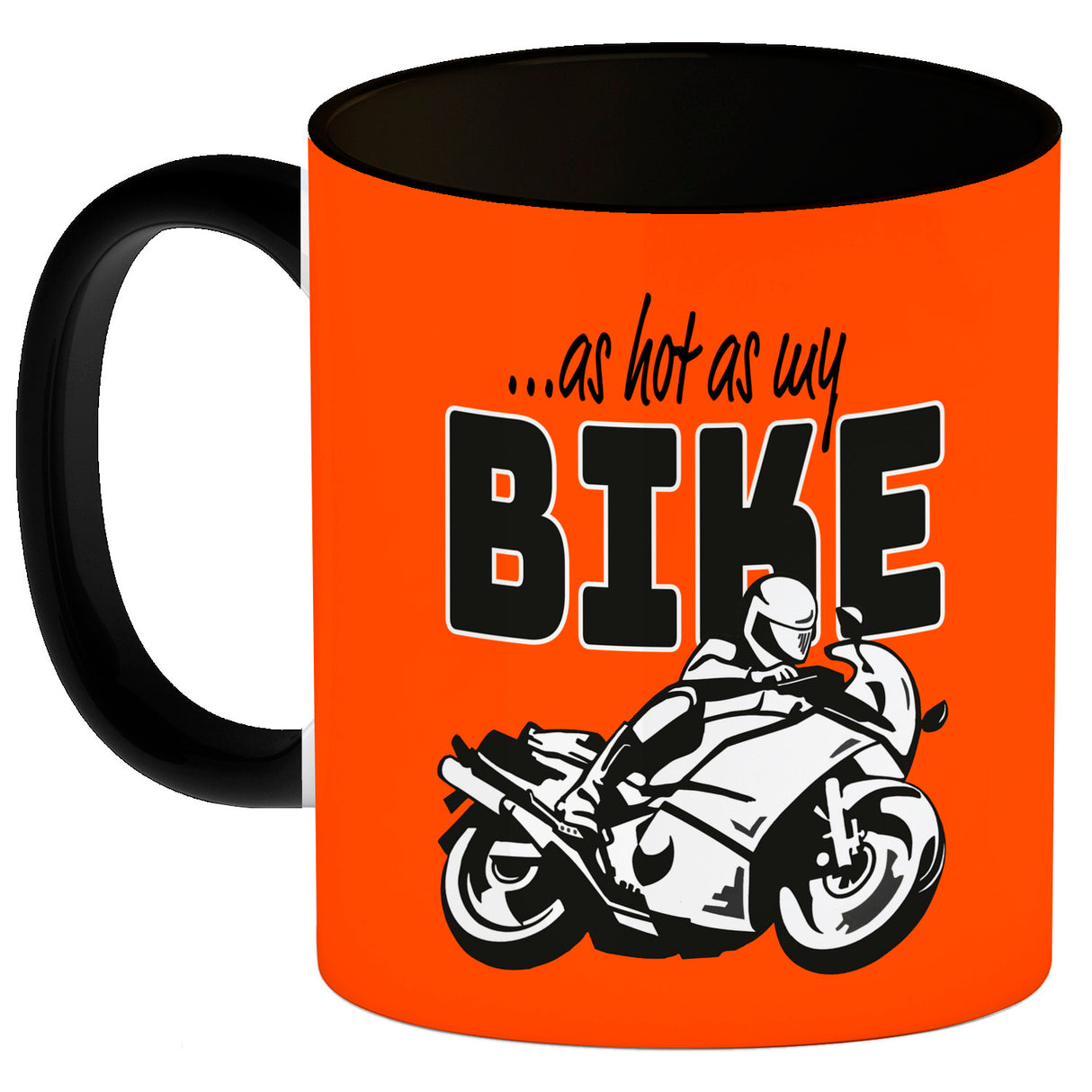 As hot as my Bike Kaffeebecher mit coolem Motorradfahrer Motiv in lila