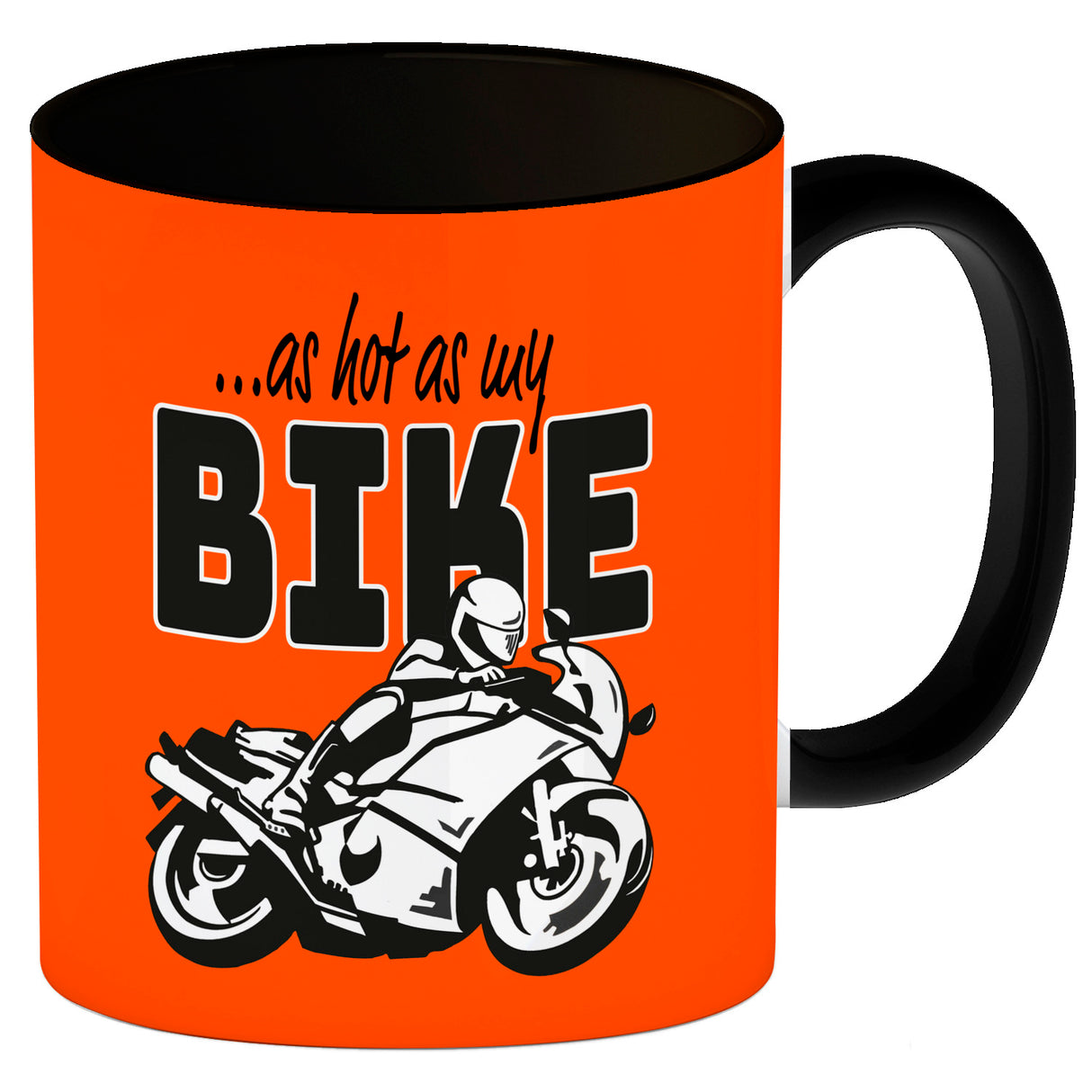 As hot as my Bike Kaffeebecher mit coolem Motorradfahrer Motiv in lila