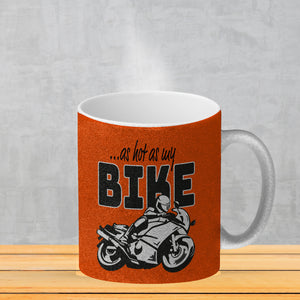 As hot as my Bike Kaffeebecher mit coolem Motorradfahrer Motiv in lila