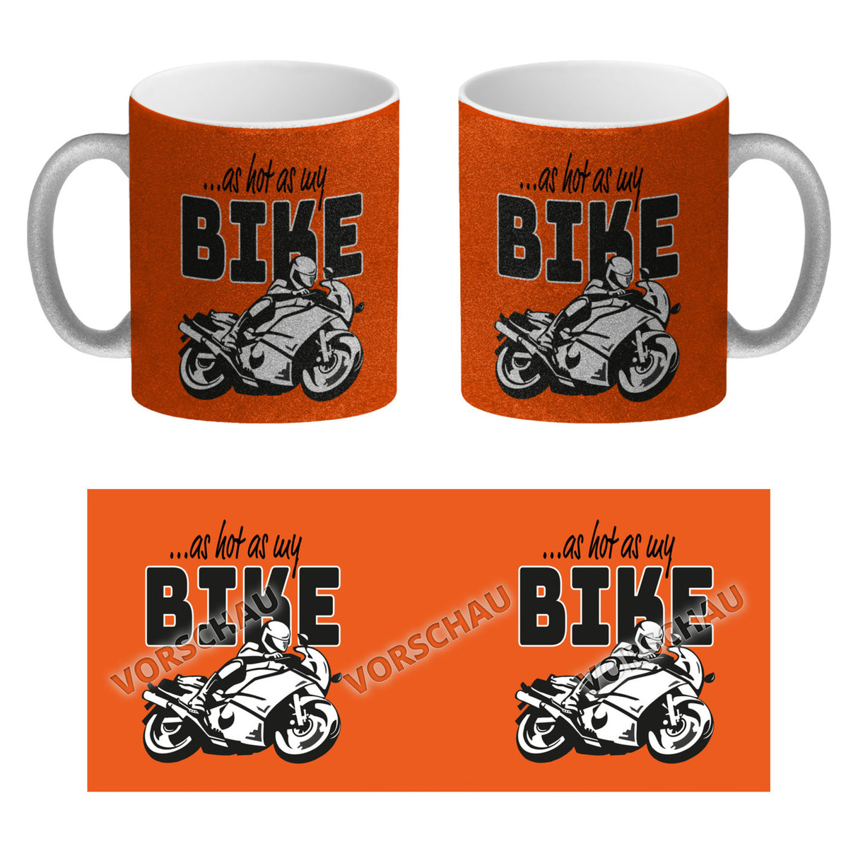 As hot as my Bike Kaffeebecher mit coolem Motorradfahrer Motiv in lila