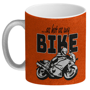 As hot as my Bike Kaffeebecher mit coolem Motorradfahrer Motiv in lila