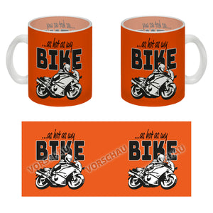 As hot as my Bike Kaffeebecher mit coolem Motorradfahrer Motiv in lila
