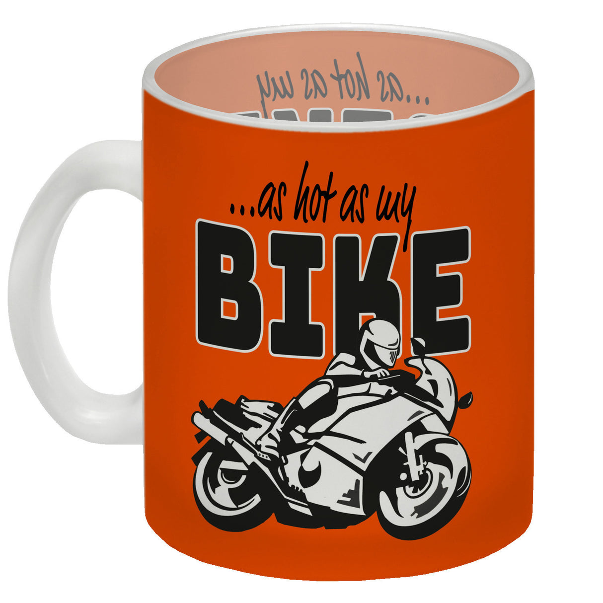 As hot as my Bike Kaffeebecher mit coolem Motorradfahrer Motiv in lila