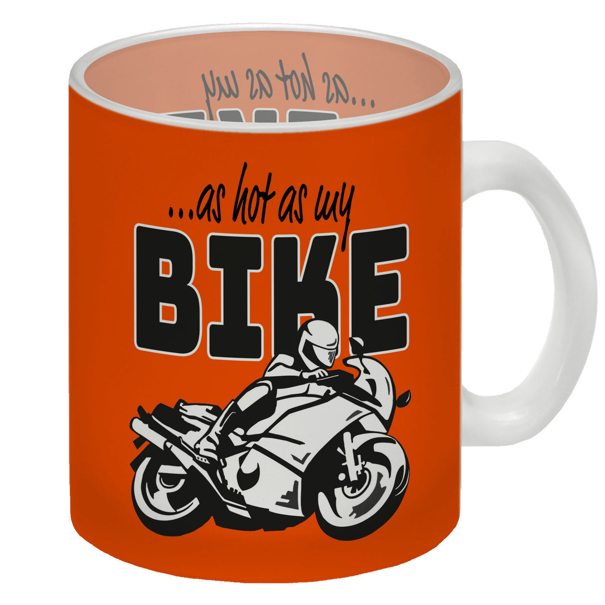As hot as my Bike Kaffeebecher mit coolem Motorradfahrer Motiv in lila
