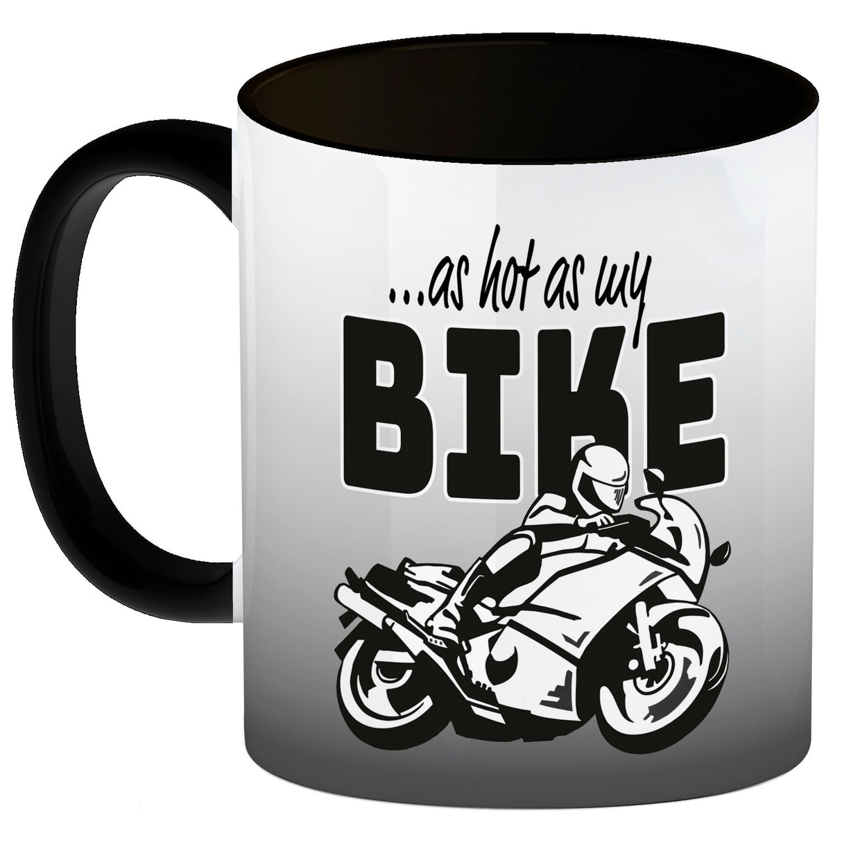 As hot as my Bike Kaffeebecher mit coolem Motorradfahrer Motiv in lila