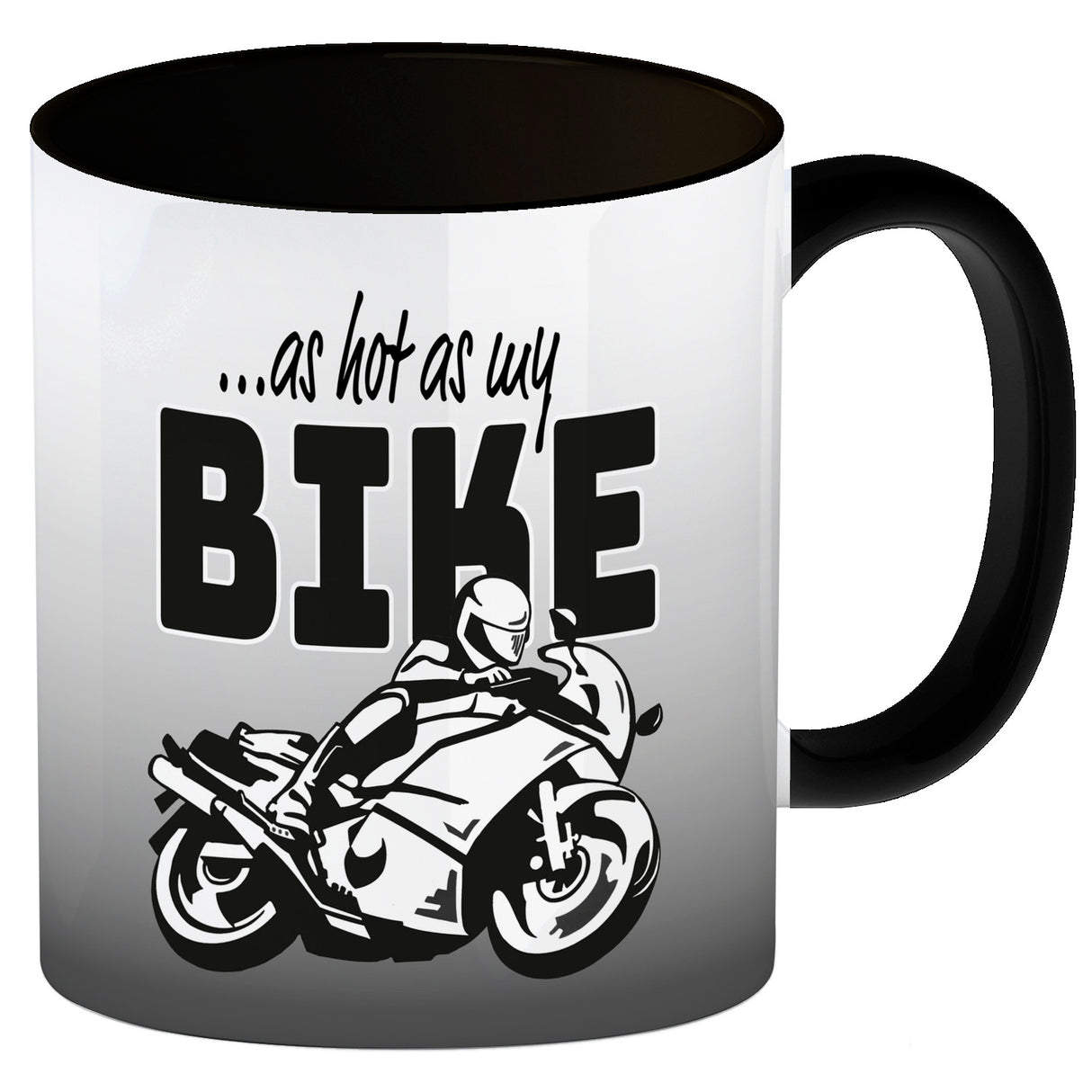 As hot as my Bike Kaffeebecher mit coolem Motorradfahrer Motiv in lila