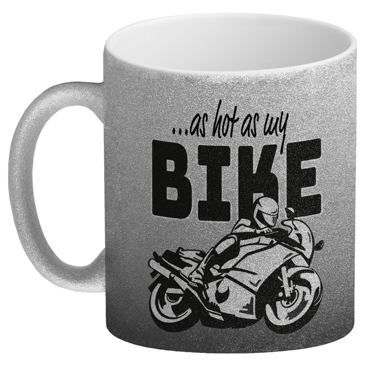 As hot as my Bike Kaffeebecher mit coolem Motorradfahrer Motiv in lila