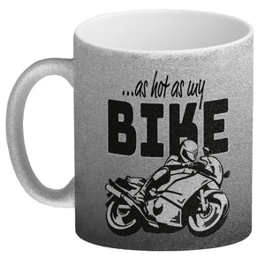 As hot as my Bike Kaffeebecher mit coolem Motorradfahrer Motiv in lila