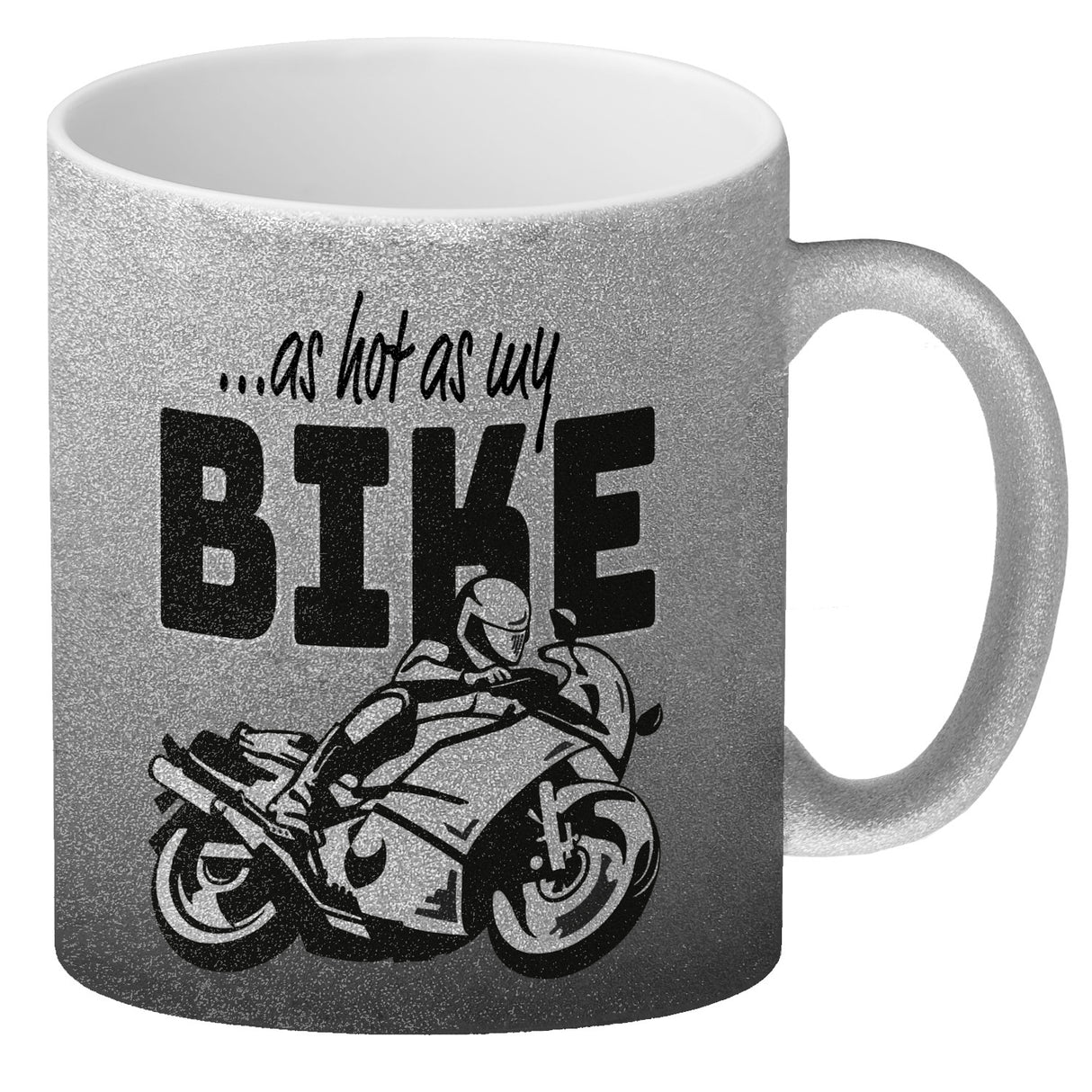 As hot as my Bike Kaffeebecher mit coolem Motorradfahrer Motiv in lila