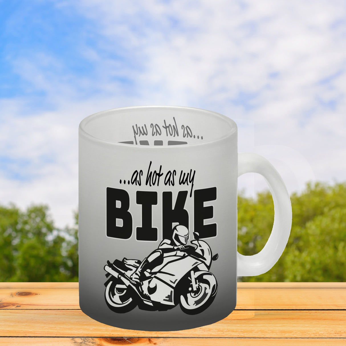 As hot as my Bike Kaffeebecher mit coolem Motorradfahrer Motiv in lila