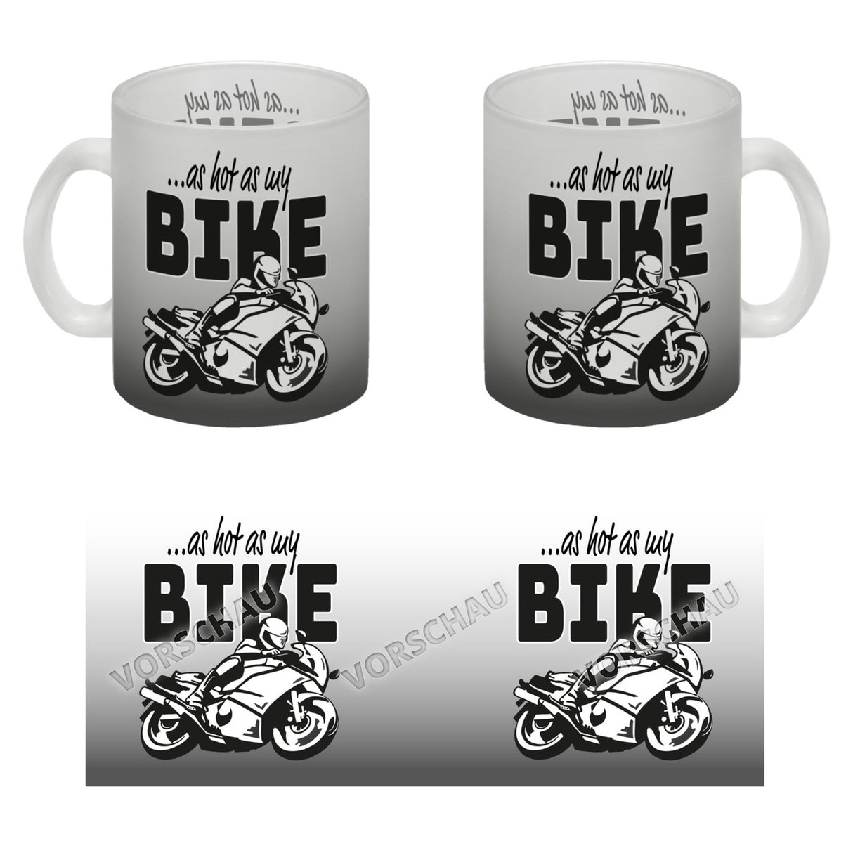 As hot as my Bike Kaffeebecher mit coolem Motorradfahrer Motiv in lila