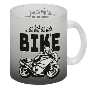 As hot as my Bike Kaffeebecher mit coolem Motorradfahrer Motiv in lila