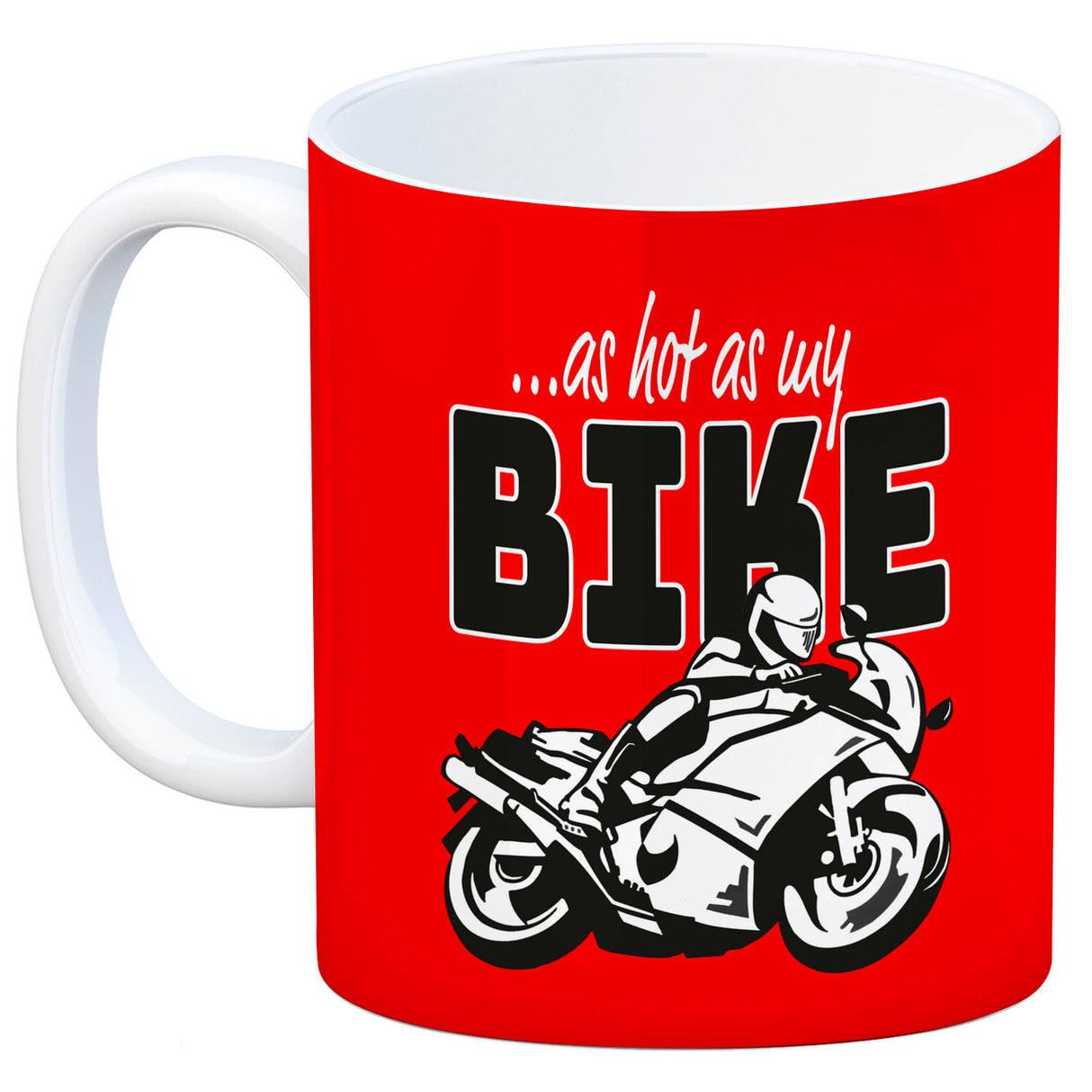 As hot as my Bike Kaffeebecher mit coolem Motorradfahrer Motiv in lila