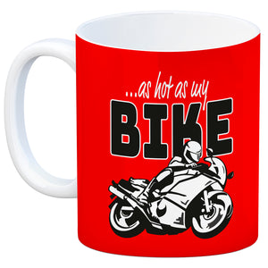 As hot as my Bike Kaffeebecher mit coolem Motorradfahrer Motiv in lila