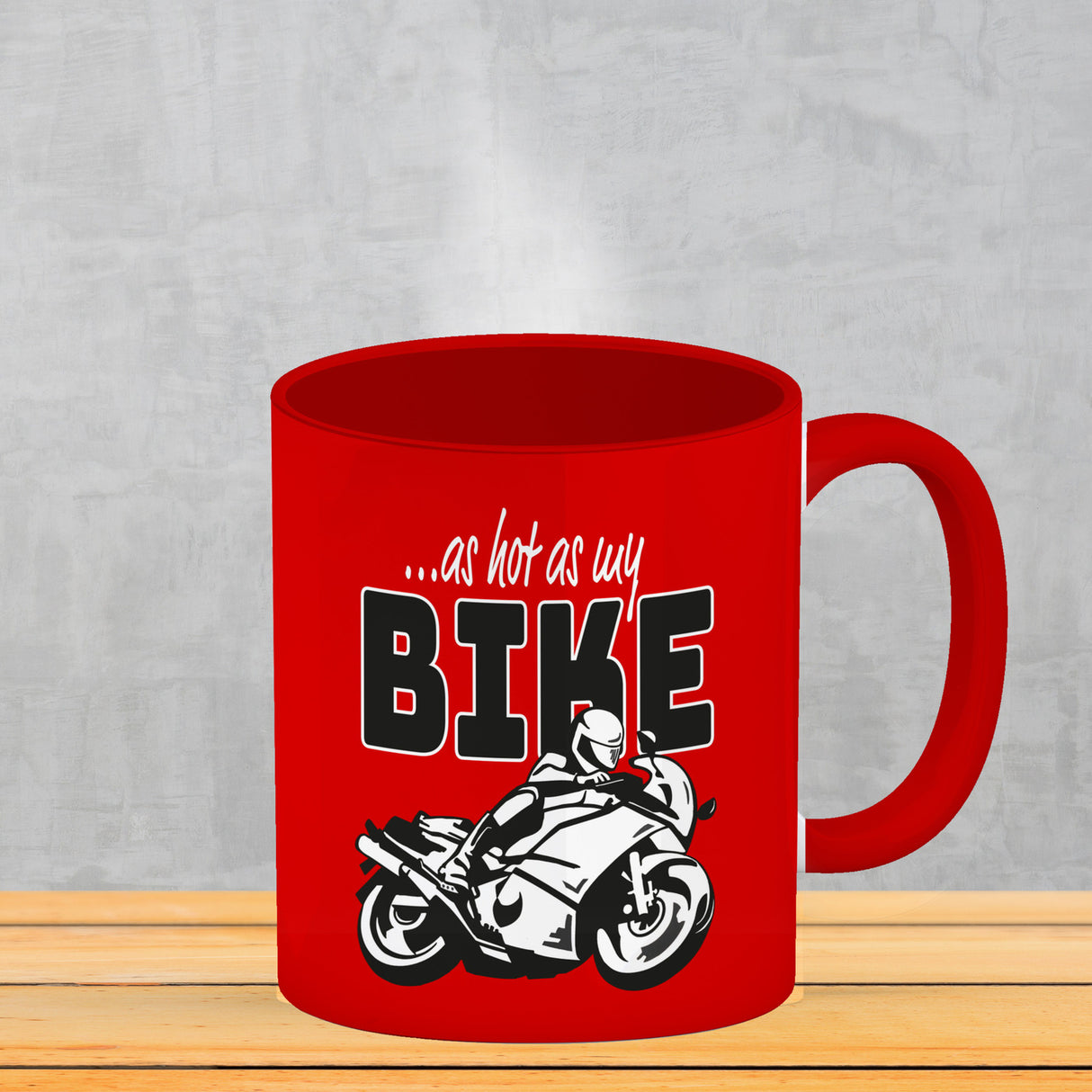 As hot as my Bike Kaffeebecher mit coolem Motorradfahrer Motiv in lila