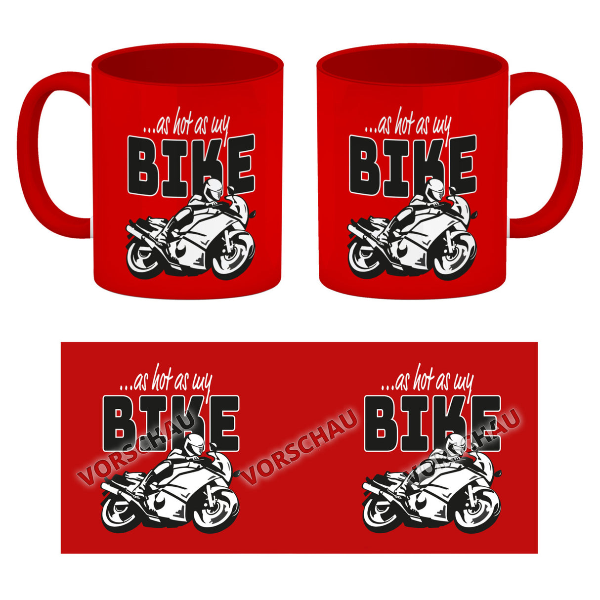 As hot as my Bike Kaffeebecher mit coolem Motorradfahrer Motiv in lila