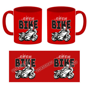 As hot as my Bike Kaffeebecher mit coolem Motorradfahrer Motiv in lila