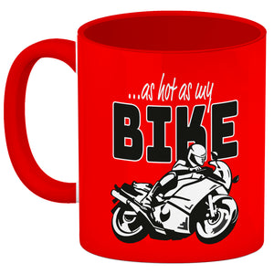 As hot as my Bike Kaffeebecher mit coolem Motorradfahrer Motiv in lila