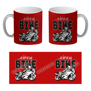 As hot as my Bike Kaffeebecher mit coolem Motorradfahrer Motiv in lila