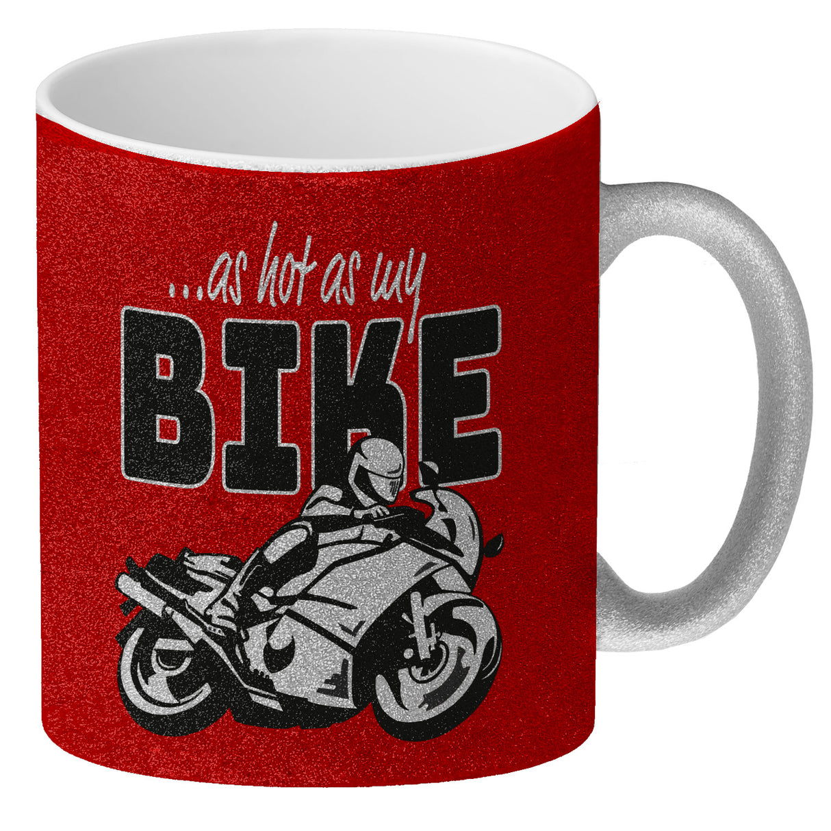 As hot as my Bike Kaffeebecher mit coolem Motorradfahrer Motiv in lila