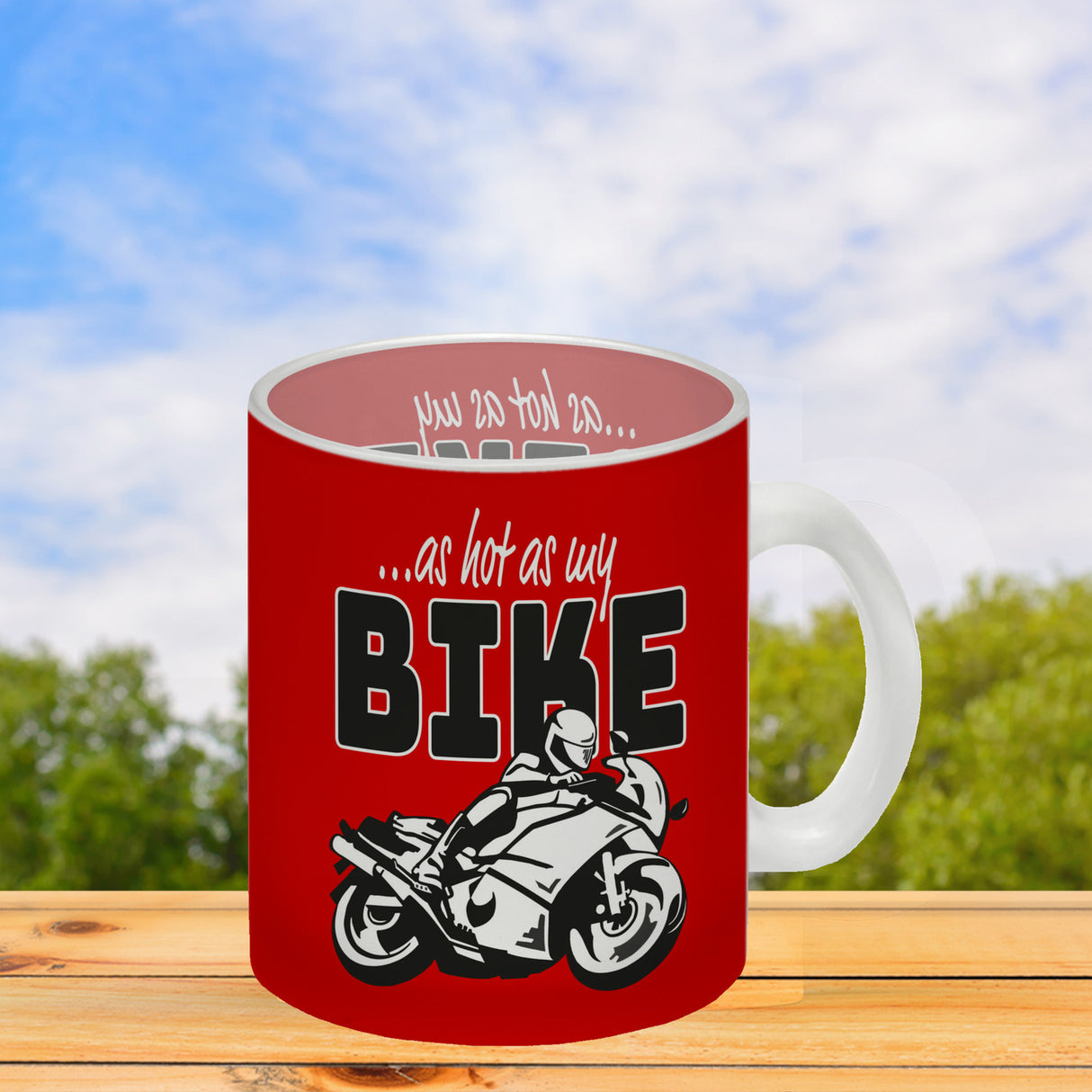 As hot as my Bike Kaffeebecher mit coolem Motorradfahrer Motiv in lila