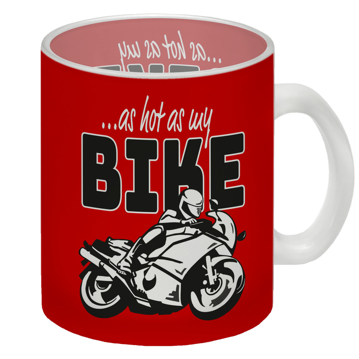 As hot as my Bike Kaffeebecher mit coolem Motorradfahrer Motiv in lila
