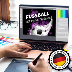 Fußball ist meine Therapie Spardose mit Fußball-Motiv