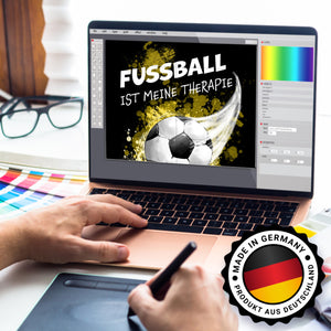 Fußball ist meine Therapie Spardose mit Fußball-Motiv