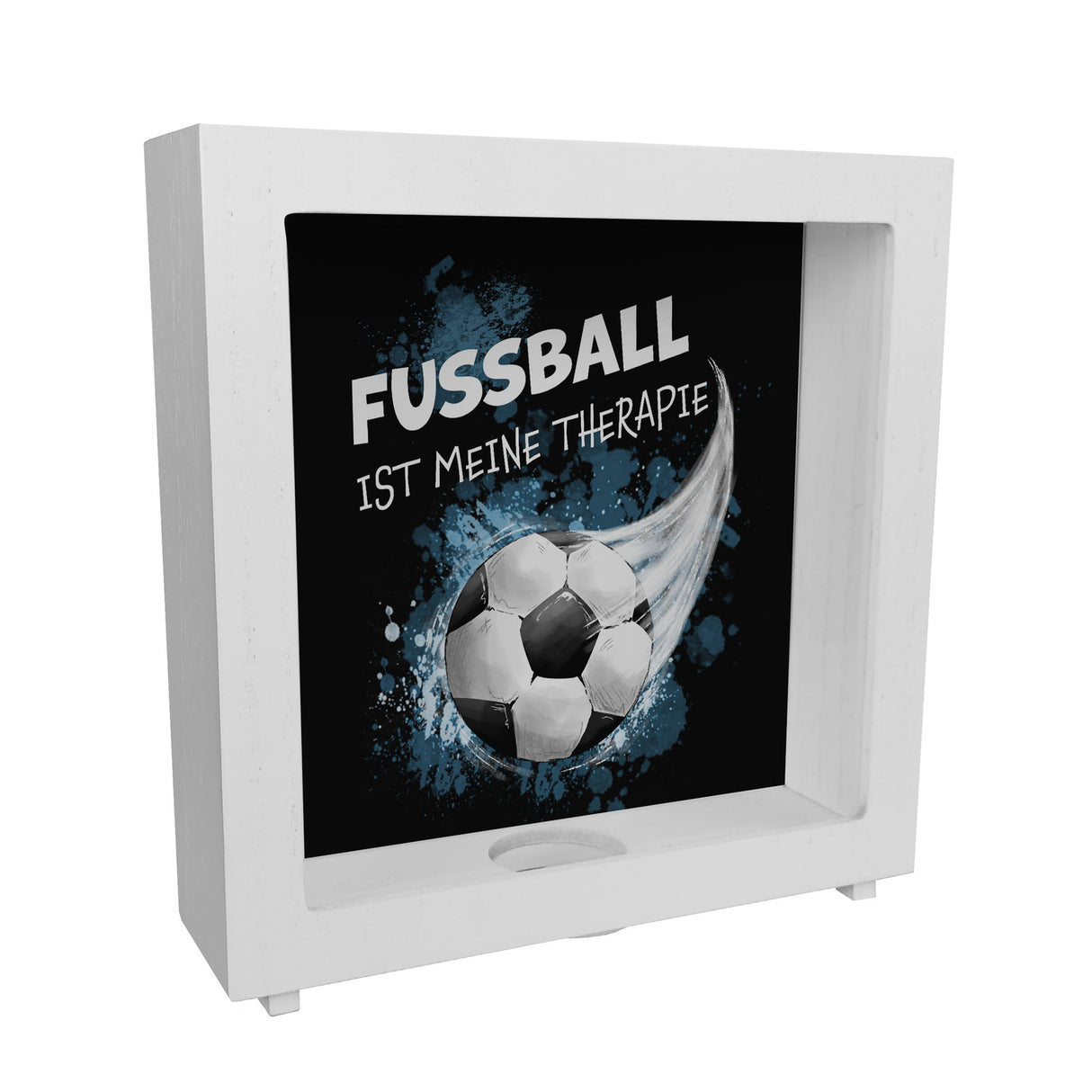 Fußball ist meine Therapie Spardose mit Fußball-Motiv
