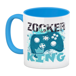 Zocker King Kaffeebecher mit Controller Motiv