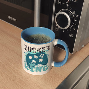 Zocker King Kaffeebecher mit Controller Motiv
