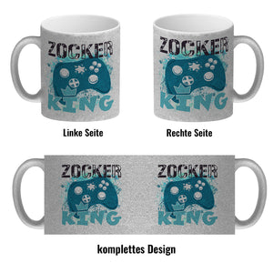Zocker King Kaffeebecher mit Controller Motiv