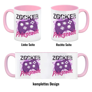 Zocker Prinzessin Kaffeebecher mit Controller Motiv