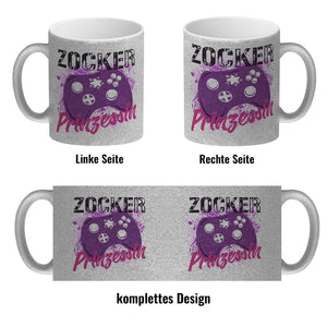 Zocker Prinzessin Kaffeebecher mit Controller Motiv