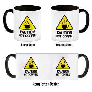 Caution Hot Coffee Kaffeebecher mit Warnsymbol
