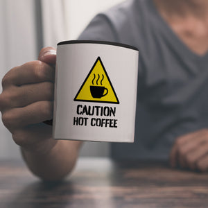Caution Hot Coffee Kaffeebecher mit Warnsymbol