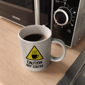 Caution Hot Coffee Kaffeebecher mit Warnsymbol