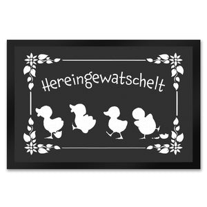 Hereingewatschelt Fußmatte mit niedlichen Entchen