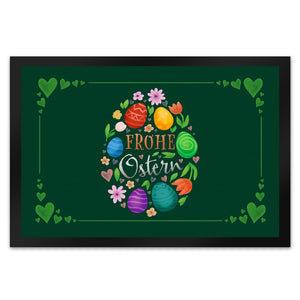 Frohe Ostern Fußmatte mit Frühlingsmotiven