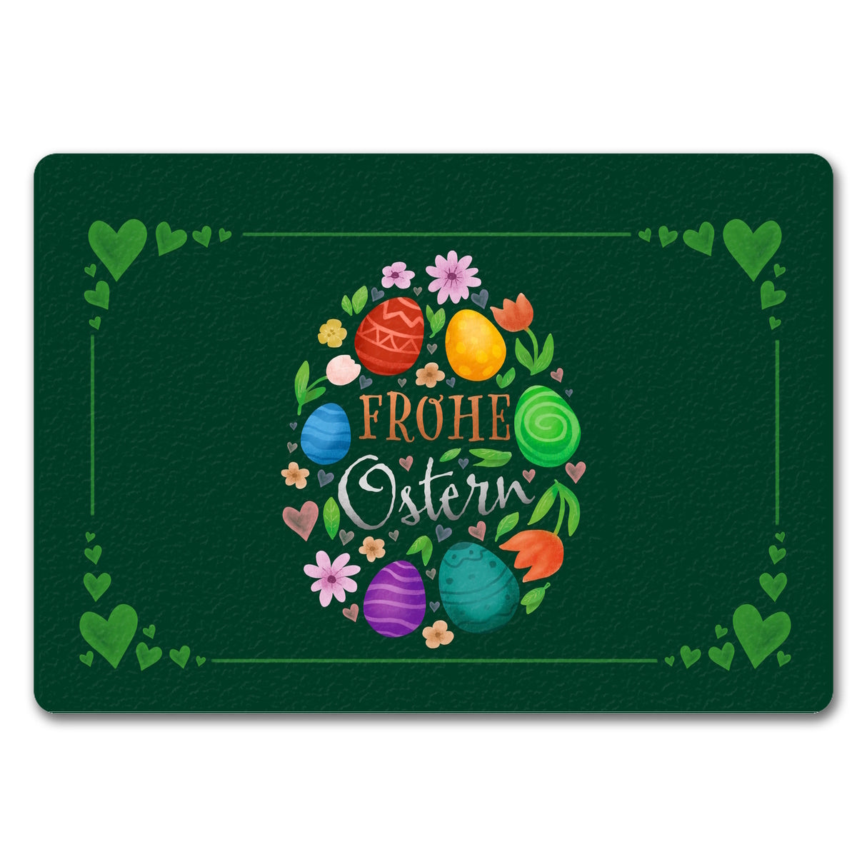 Frohe Ostern Fußmatte mit Frühlingsmotiven