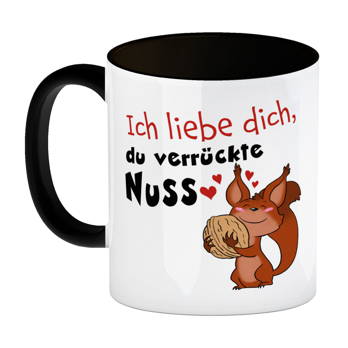 Ich liebe dich verrückte Nuss Kaffeebecher mit süßem Eichhörnchen