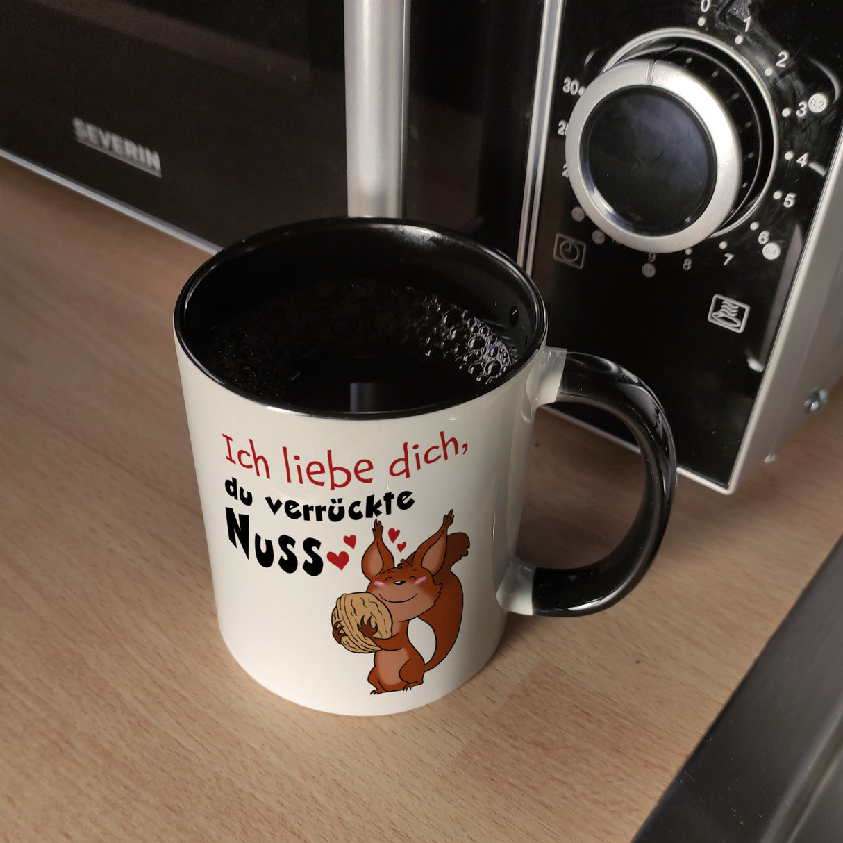 Ich liebe dich verrückte Nuss Kaffeebecher mit süßem Eichhörnchen
