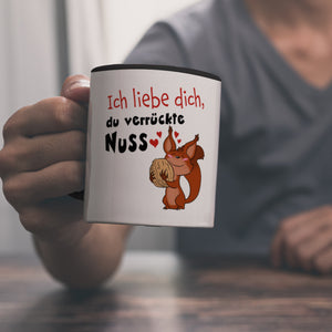Ich liebe dich verrückte Nuss Kaffeebecher mit süßem Eichhörnchen