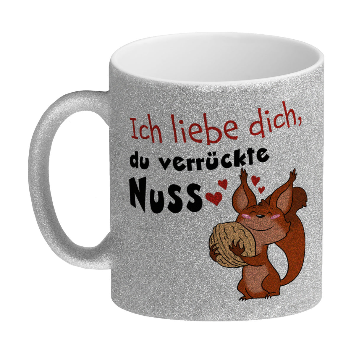 Ich liebe dich verrückte Nuss Kaffeebecher mit süßem Eichhörnchen