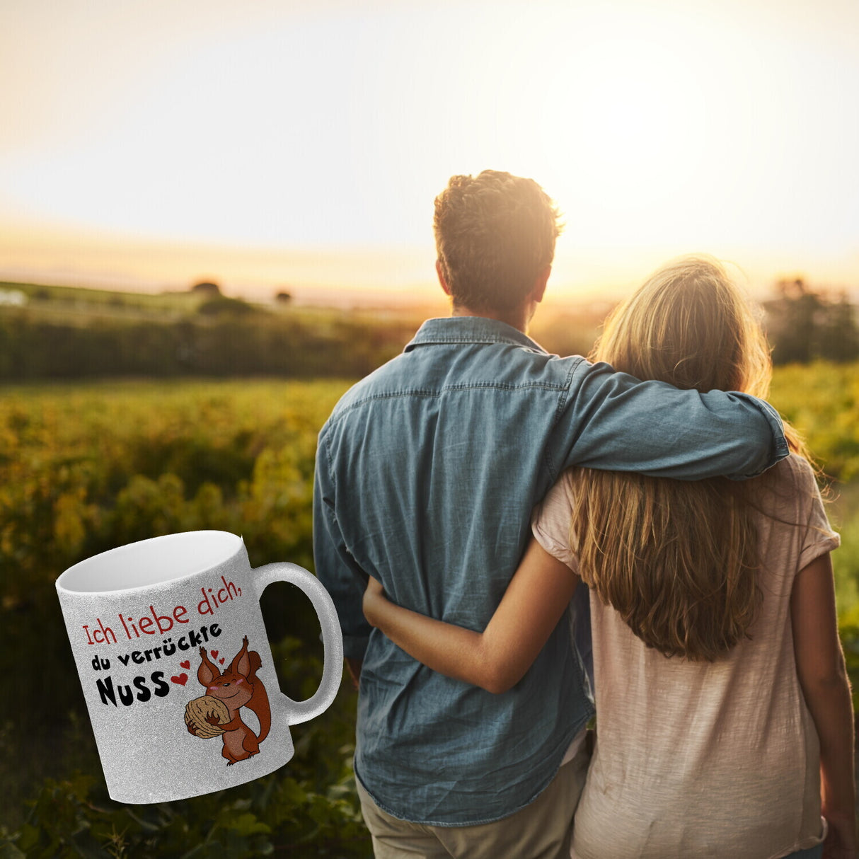 Ich liebe dich verrückte Nuss Kaffeebecher mit süßem Eichhörnchen