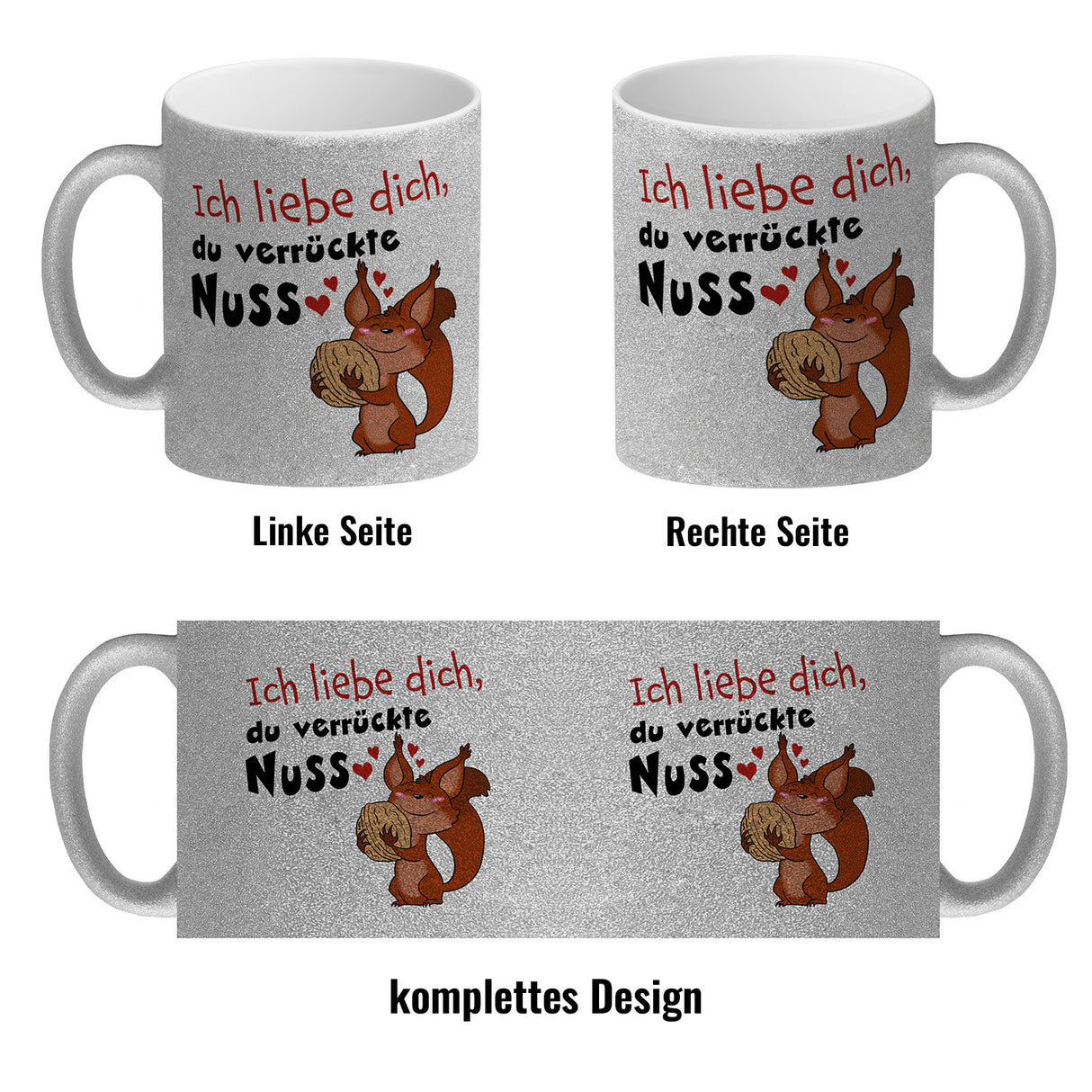 Ich liebe dich verrückte Nuss Kaffeebecher mit süßem Eichhörnchen