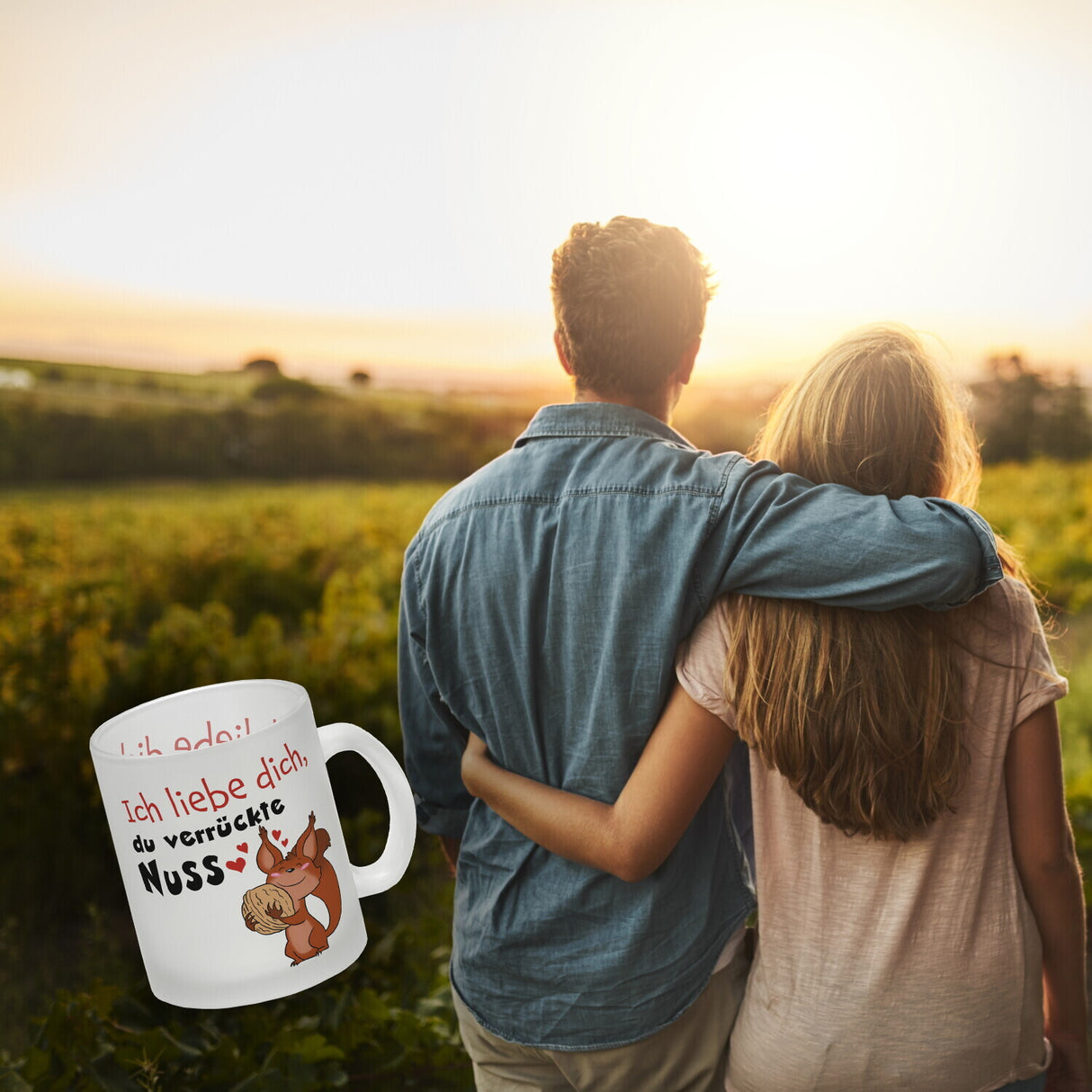 Ich liebe dich verrückte Nuss Kaffeebecher mit süßem Eichhörnchen