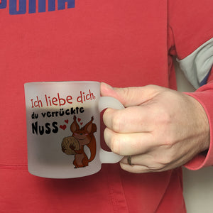 Ich liebe dich verrückte Nuss Kaffeebecher mit süßem Eichhörnchen