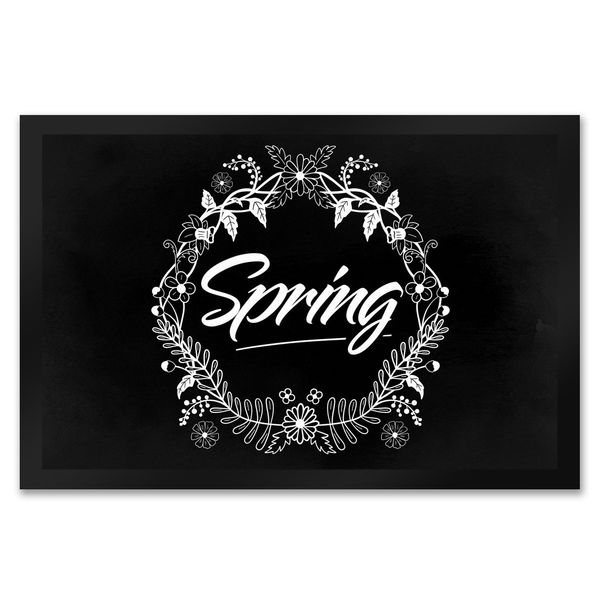 Spring - Frühling Fußmatte mit Blumenkranz