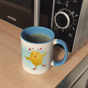 Frohe Ostern Kaffeebecher mit lustigem Küken